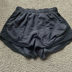 nike grey and black shorts